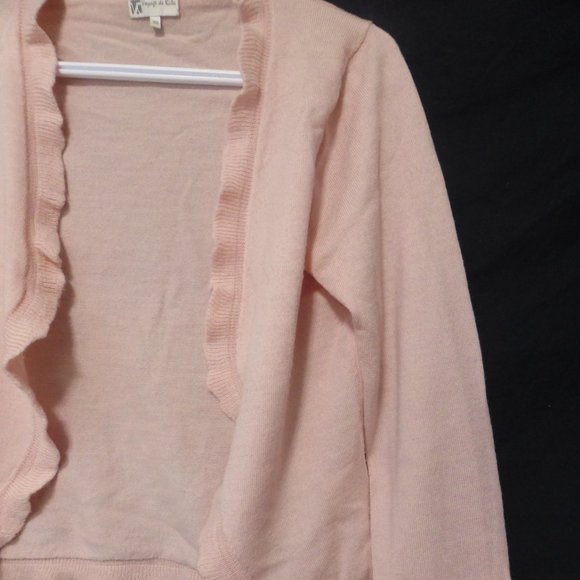 Women's Pink Ruffled Cardigan - Picture 4 of 9